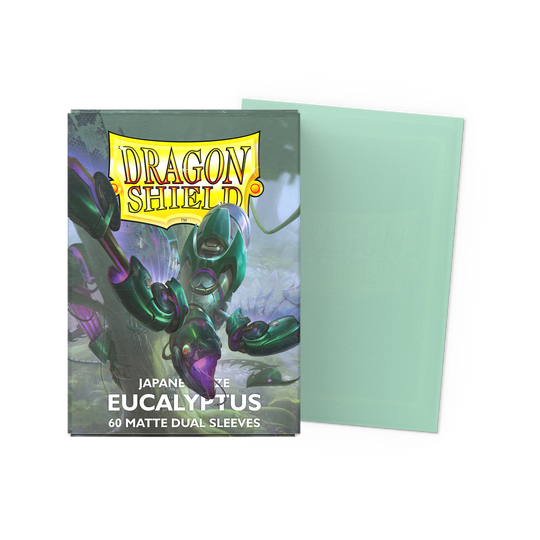 Dragon Shield Dual Matte Japanese Size Eucalyptus 60 bustine — scatola e bustina