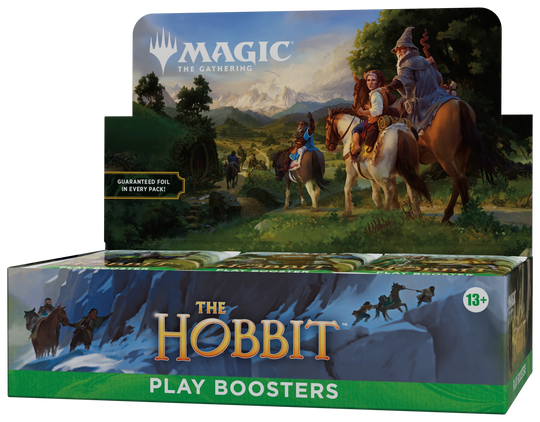Magic: The Gathering The Hobbit – box da 30 Play Booster in inglese, confezione con Bilbo e Gandalf.