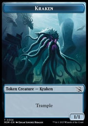 Kraken Token (U 1/1) // Warrior Token (RW 3/2) - March of the Machine: Extras (Token) [XMOM-T 4/15]